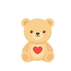 Fototapeta premium Cute teddy bear with red heart