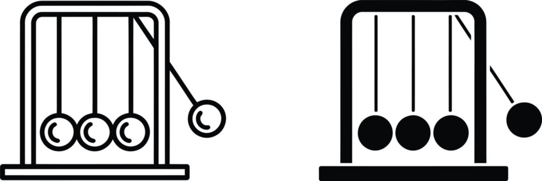 Newtons cradle physics desk toy icon vector illustration