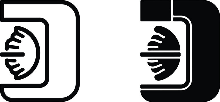 C clamp tool icon set design vector illustration