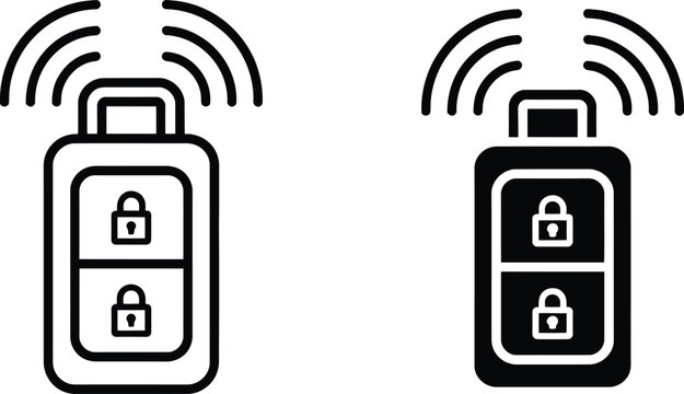 Car remote keyless entry fob wireless vector illustration
