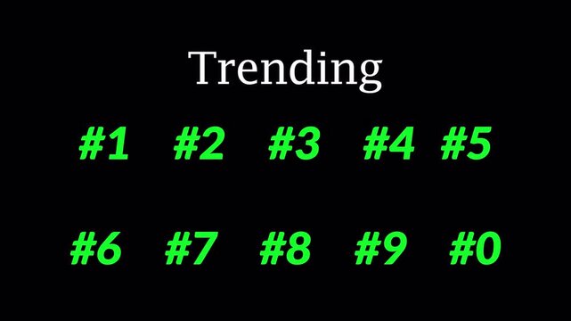 doodle hand drawn trending numbers from 1 to 9 and and 0 hand draw numbers on transparent background  for trending with hash tag sign  in 4K animation with alpha channel  