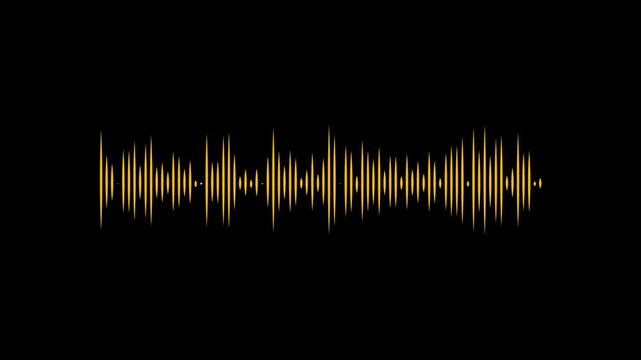 Clean digital audio visualizer with animated waveform spectrum, white sound frequency lines, music equalizer pulses, podcast recording signal, minimalist motion design, black background 4k