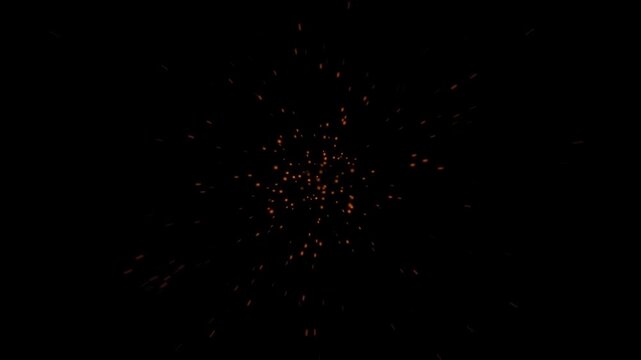 赤い光の粒子が爆発するダイナミックなパーティクル背景