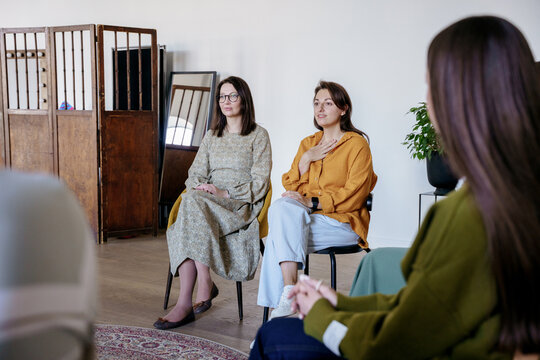 Group therapy and supervision meeting in psychotherapy center