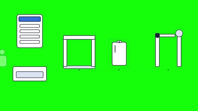 2D Animation of Employee Clocking In with Security Access Badge