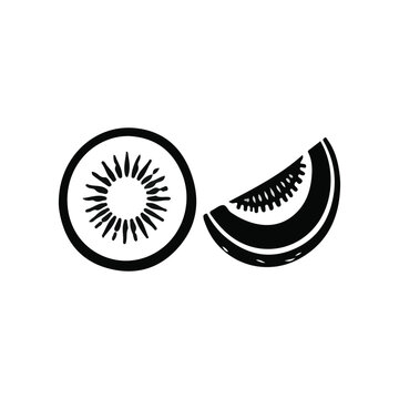 Kiwi and melon vector icons   