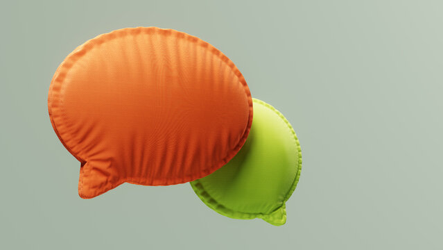 Fabric Speech Bubble Shapes in Orange and Green