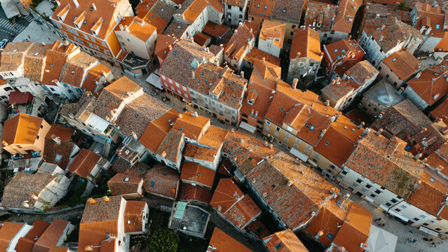 Historic Rooftops of Rovinj from Above