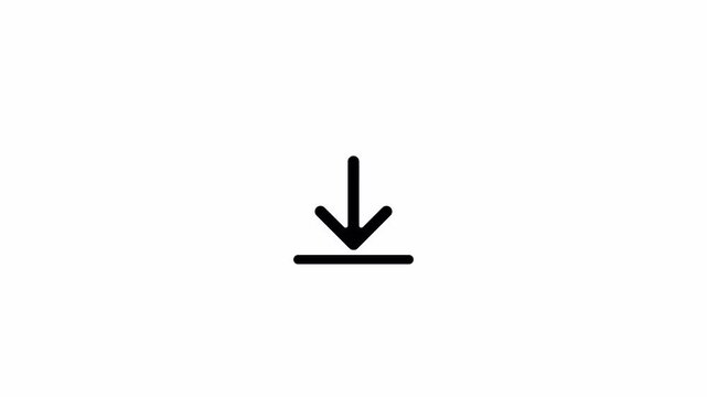 download symbol animation on black background with alpha channel , downloading icon in arrow animated, 4k animation video. 