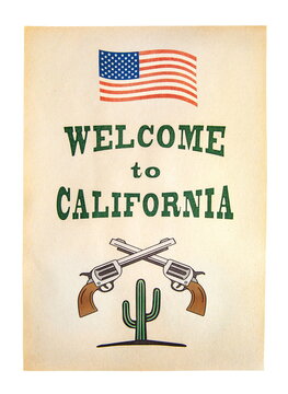poster welcome to California isolated on white