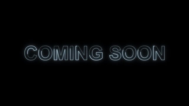 Animated Neon Coming Soon Text with Color Changing Glow Effect