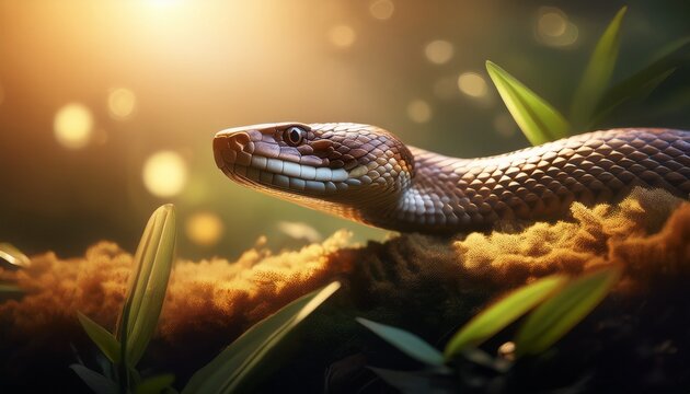 snake encounter in nature close up perspective of a serpent