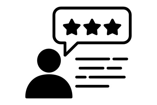 User review feedback icon with three stars rating star rating average review customer service client review feedback bubbl