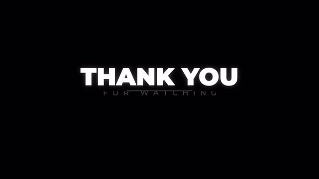 Cinematic Thank You End Card Featuring Symmetrical Typography Layout And Smooth Horizontal Line Motion Alpha Channel In 4K Video