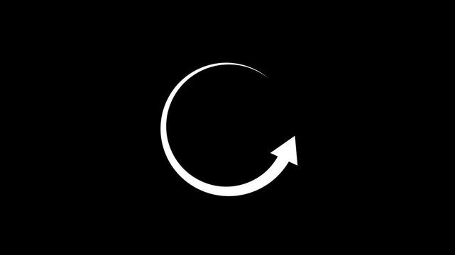 Circle countdown icon animation on dark background  digital motion graphic design.