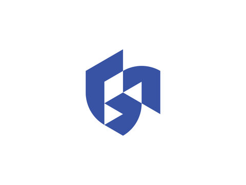 Abstract Isometric Letter G Shield Logo Vector Icon for Cyber Security Branding