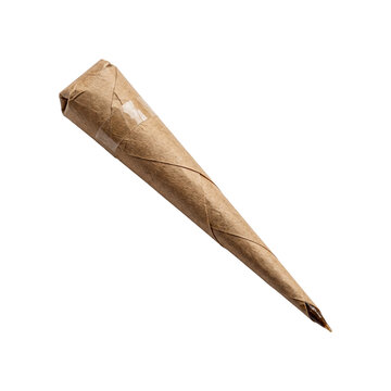 Pre-rolled herbal cone isolated on a white background