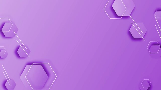 Abstract gradient background with thin hexagon outlines and diagonal lines modern geometric design animation