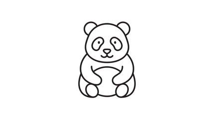 Minimalist panda line art icon, cute giant panda bear vector illustration, simple black and white animal character for logo design © Muhammadbaqir