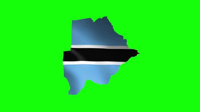 Botswana flag map on green screen