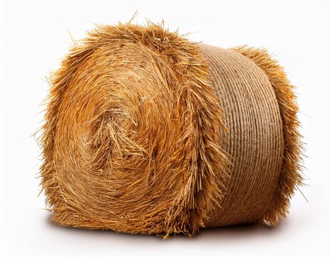 bale of hay isolated on white background cutout