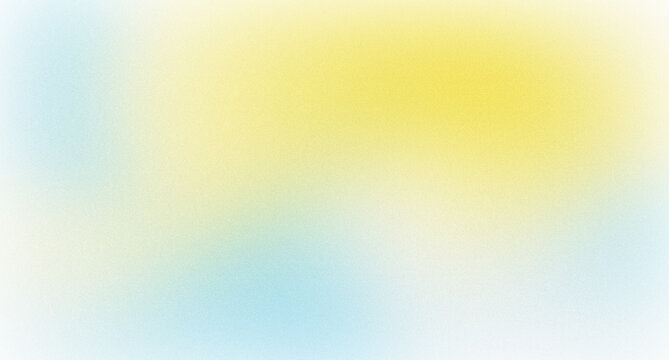 Abstract grainy gradient background with soft yellow and blue light textures and copy space