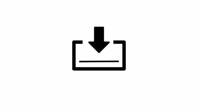 download symbol animation on white transparent background with alpha channel , downloading icon in arrow animated, 4k animation video. 