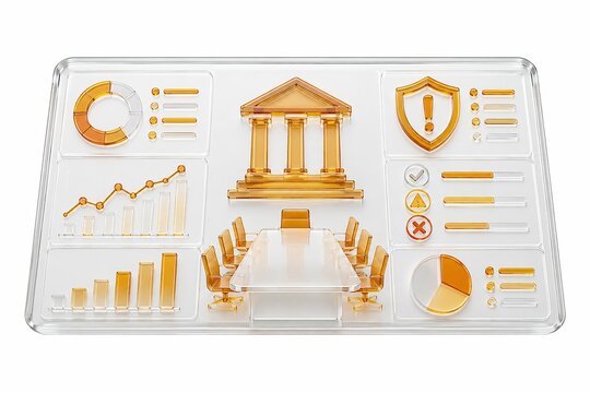 Dashboard for legal compliance governance featuring risk indicators for effective board oversight
