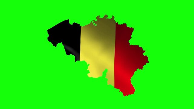 Belgium National Flag Waving in Wind &mdash; Realistic Black Yellow and Red Cloth Motion Background
