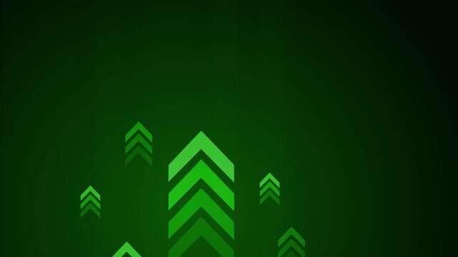 Abstract upward arrows on a dark background with copy space animation
