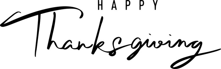Happy thanksgiving brush script calligraphy text with thanksgiving © bijaychandra