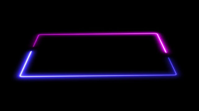 Blue and Pink Neon Futuristic HUD Frame Light Animation Overlay