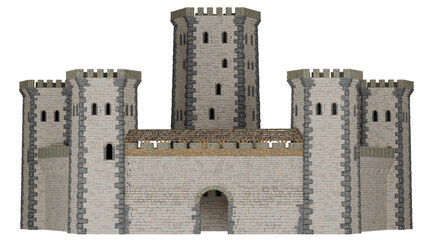 Medieval Pentagon Castle Fortress Architecture Historic Art © G Graphic & Motion