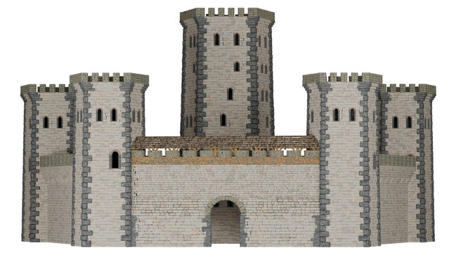 Medieval Pentagon Castle Fortress Architecture Historic Art