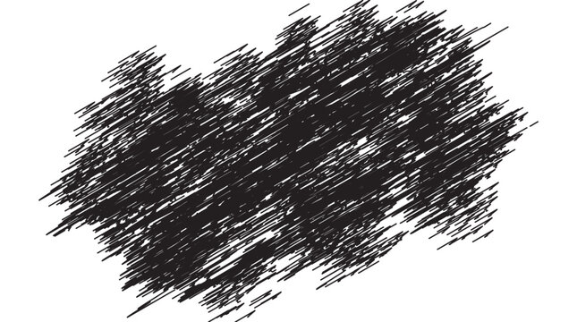 black scribble texture vector isolated on transparent background hand drawn rough hatching grunge design element for artistic creation