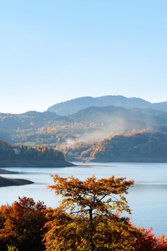 Lake in the mountains at autumn