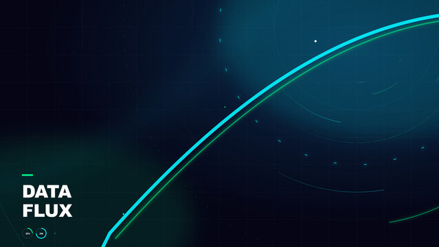 Abstract data flux background with glowing blue light lines
