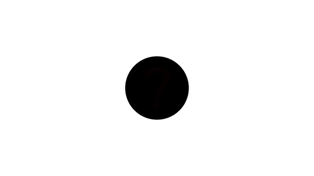 Question mark Icon animation on white background. 4k video