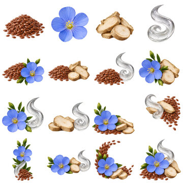 Flaxseed marshmallow root and cosmetic gel ingredients kit