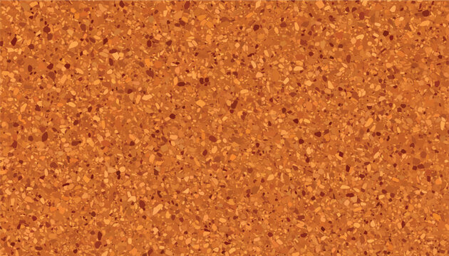 Vector illustration featuring a seamless cork texture pattern with natural brown and orange flecks, ideal for backgrounds, architectural surfaces, and modern graphic design.