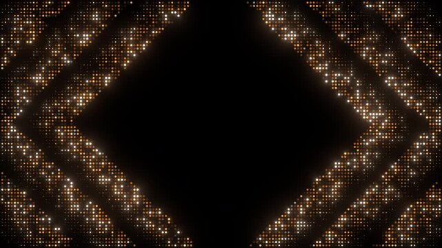 golden glitter light frame background loop