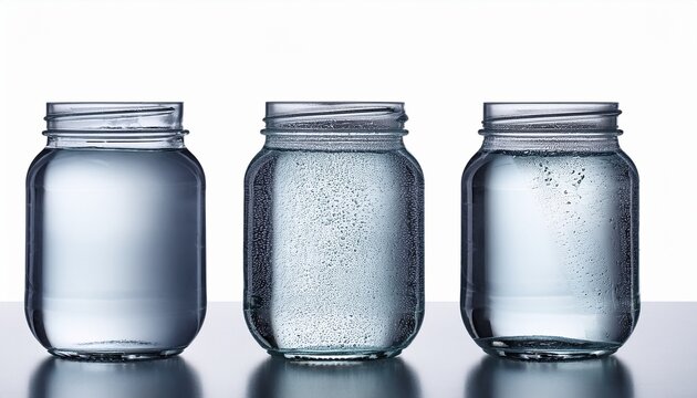 tarro con agua aislado en fondo blanco