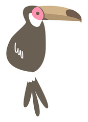 Fototapeta premium Toucan bird png pastel illustration, transparent background