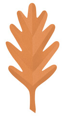 Obraz premium PNG brown oak leaf , paper craft element, transparent background