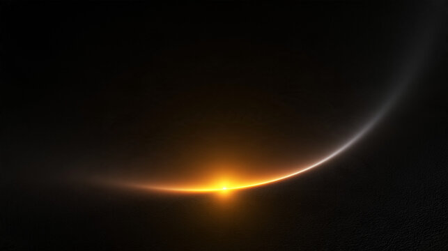 Sunrise over Planet Horizon in Deep Space