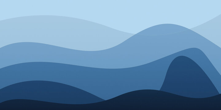 Abstract blue waves background with smooth layers