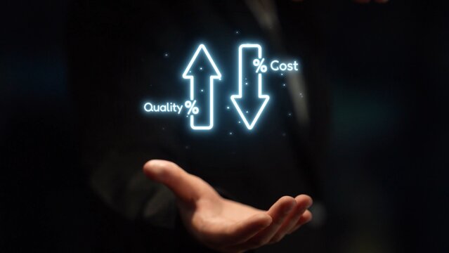 Business concept showing cost reduction and quality increase using Lean, Six Sigma, and Total Quality Management (TQM) to enhance efficiency, value, and customer satisfaction. Muxer