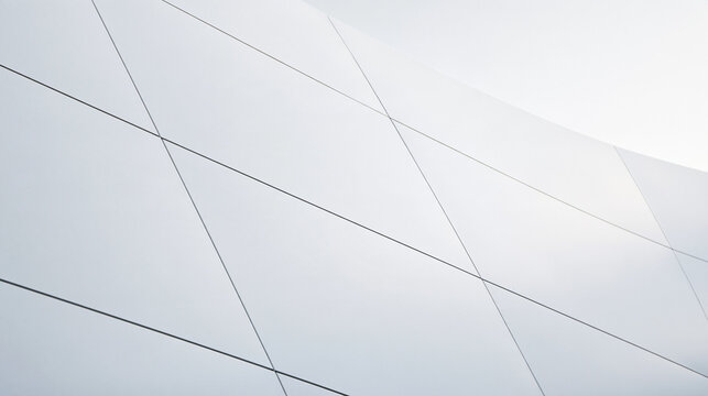 Modern White Geometric Architectural Facade Background