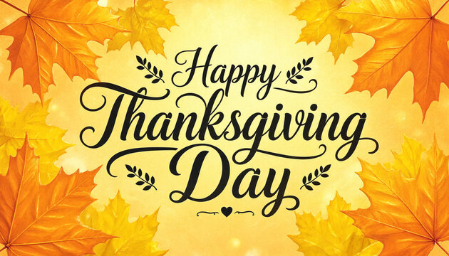 Maple Leaf Thanksgiving Poster Design Template