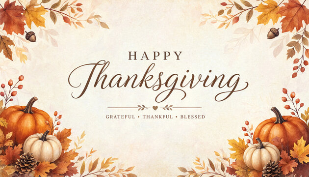 Thanksgiving Card Template with Autumn Design